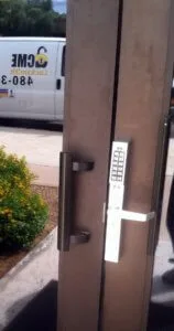 Narrow Style Access Control Glass Aluminum Storefront Door