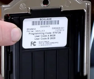 Inside ID Label Schlage Connect Lock