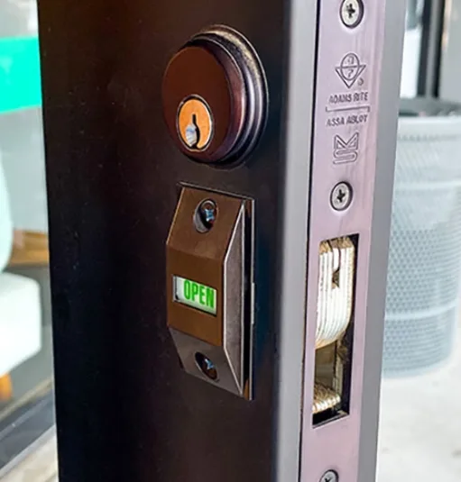 Storefront Lock Indicator Install