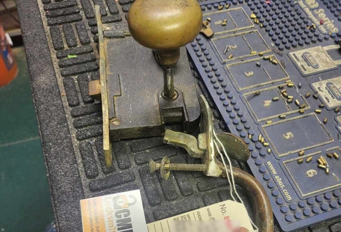 Jammed antique lock repair