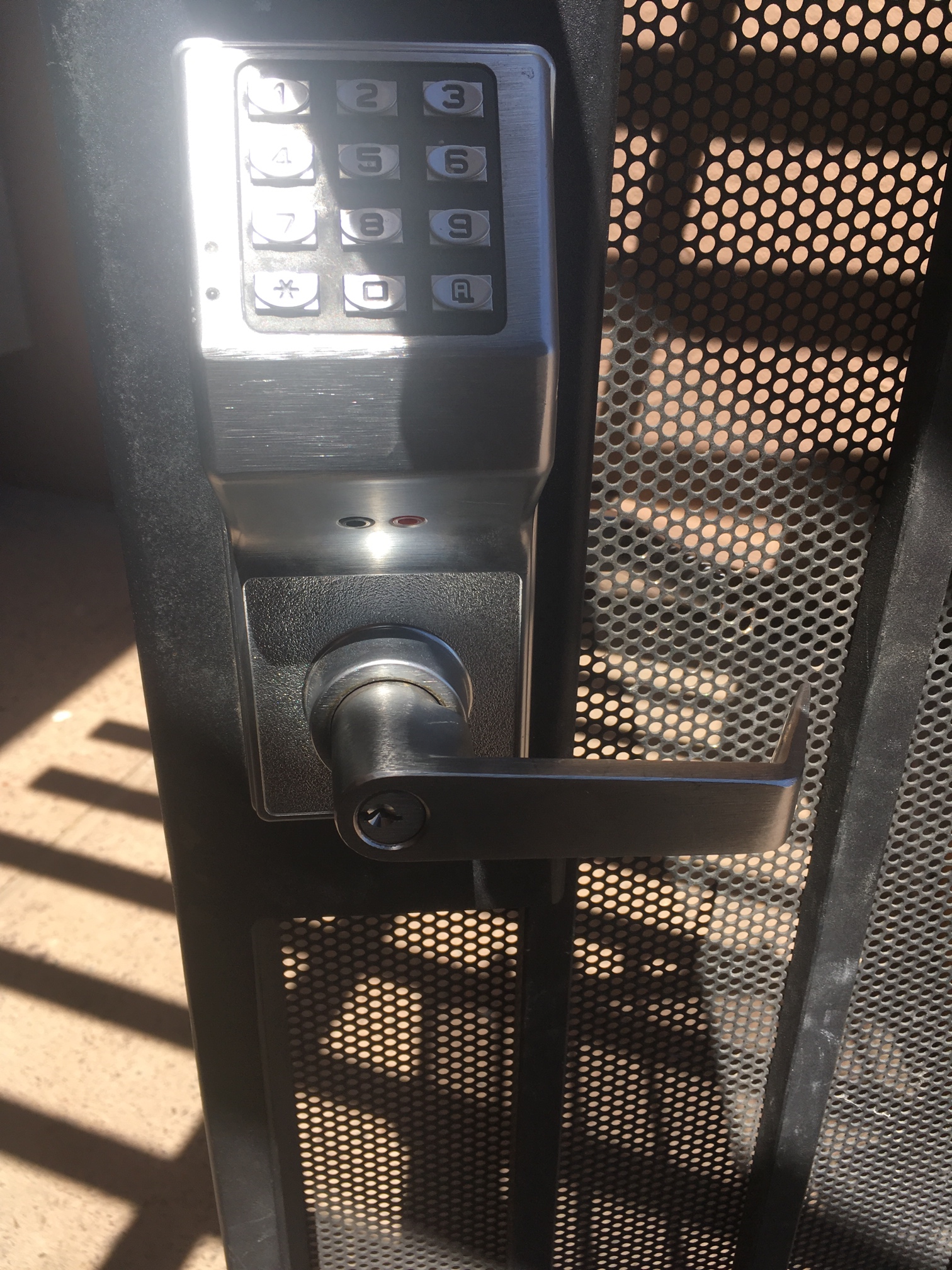 Keyless gate lock installed
