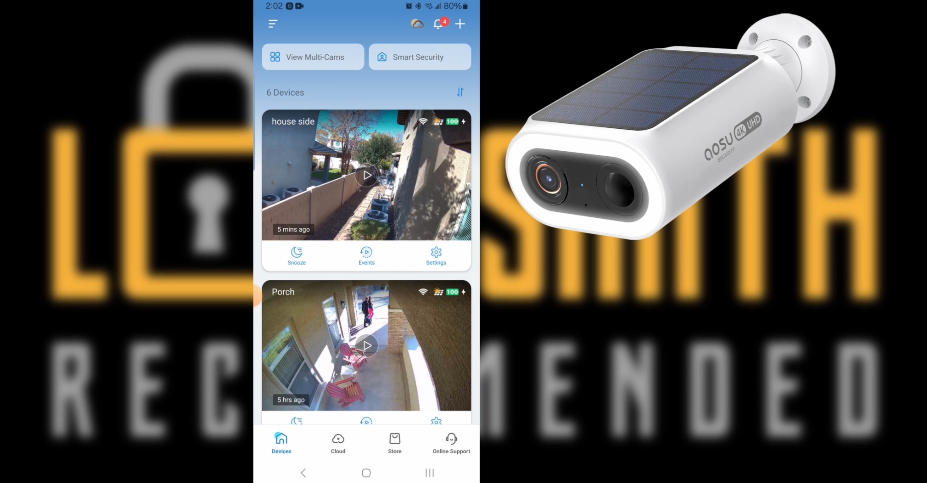 AOSU 4K UHD solar security camera ACME installs in Phoenix