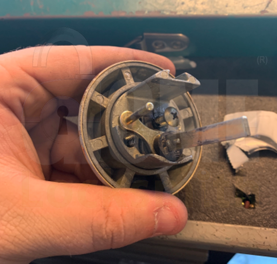 Removing the deadbolt cylinder