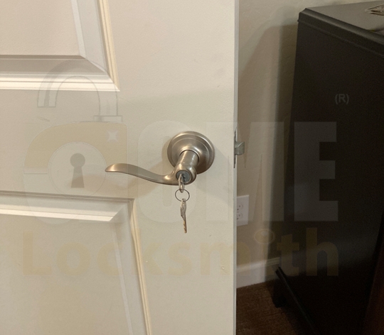 Replaced bedroom privacy lever with entry lever