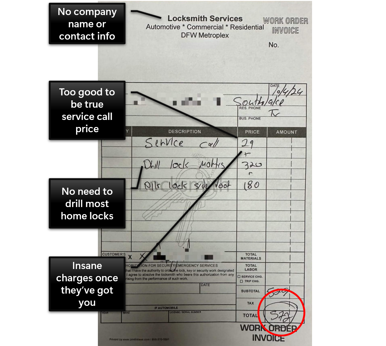 Scam receipt