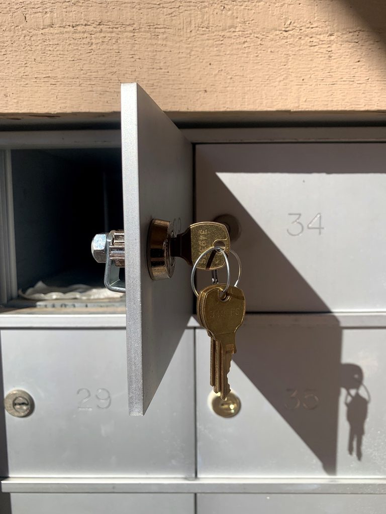 New mailbox lock installed.